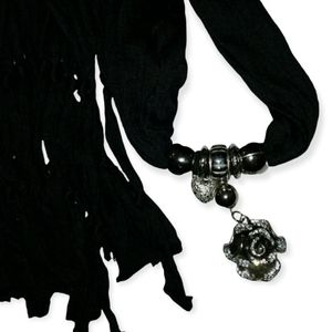 Black jeweled women's dress scarf